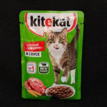 Корм влажный Kitekat для взрослых кошек, сочная говядина 85 гр, шт