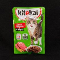 Корм влажный Kitekat для кошек, сочная говядина в желе, 85 гр, шт