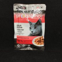 Корм ProBalance влажный для взрослых кошек, активных (Кусочки соусе) 85 г, шт