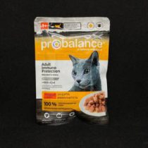 Корм ProBalance влажный для взрослых кошек, для иммунитета Кусочки с гов. в соусе 85 г, шт