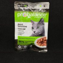 Корм ProBalance влажный для взрослых кошек, чувствительным пищеварением (Кусочки в соусе) 85 г, шт