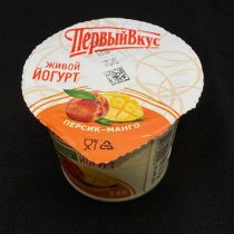 Йогурт Первый Вкус 2,5% персик-манго стака БЗМЖ 125 гр. (М)
