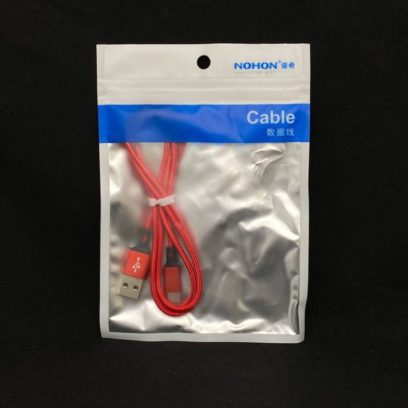 Кабель NOHON USB Type C, красный 1 м, цена за шт.