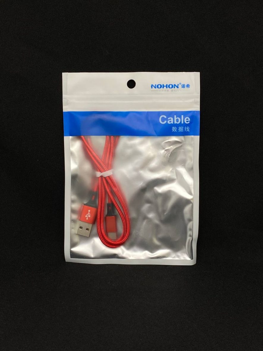 Кабель NOHON USB Type C, красный 1 м, цена за шт.