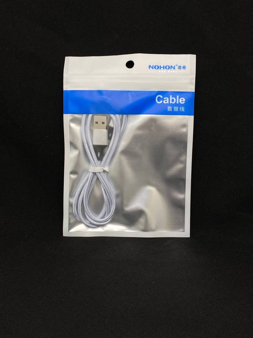 Кабель NOHON USB Type C, серый 1 м, цена за шт.