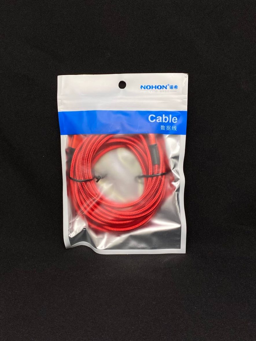 Кабель NOHON USB для быстрой зарядки для iPhone, красный 3 м, цена за шт.
