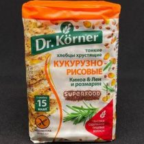 Хлебцы хрустящие Кукурузно рисовые с киноа, льном и розмарином100гр, шт