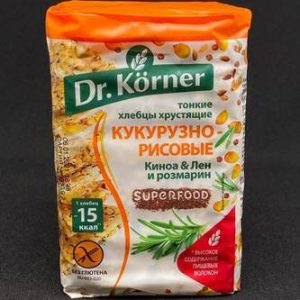 Хлебцы хрустящие Кукурузно рисовые с киноа, льном и розмарином100гр, шт