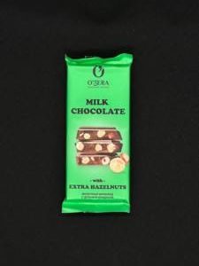 Шоколад OZera Extra Hazelnut молочный с цельным фундуком 90 гр, шт.