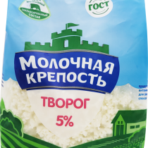 Творог Молочная Крепость 5% стабило бэг (пакет с дном) 400г, шт (М)