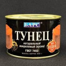 Тунец натур Барс 250 гр, шт.