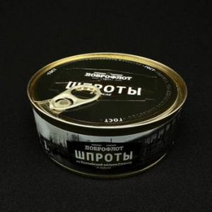Шпроты из балтийской кильки тушки копченые в масле 1-сорт Доброфлот 160 гр, шт. (новый) (24)