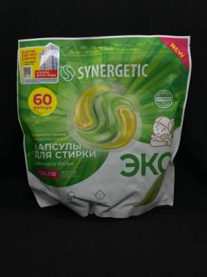 Капсулы Д/СТИРКИ SYNERGETIC колор 60 шт, шт