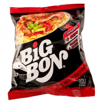 Лапша Б/П говядина томатный с базиликом Big Bon 75г, шт
