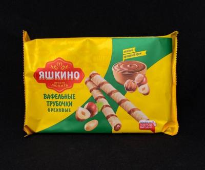 Трубочки вафельные с ореховой начинкой Яшкино, 190 гр, шт