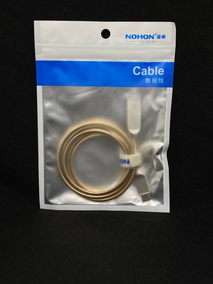 Кабель NOHON USB Type C металлический, золотой 1 м, цена за шт.