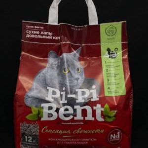 Кошачий наполнитель комкающий (Пи-пи бенд), Сенсация свежести, 5 кг (12 л), шт.
