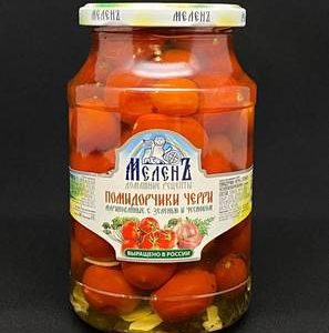 Помидорчики Черри марин с зел и чесноком ст/б Меленъ, 940 мл, шт.