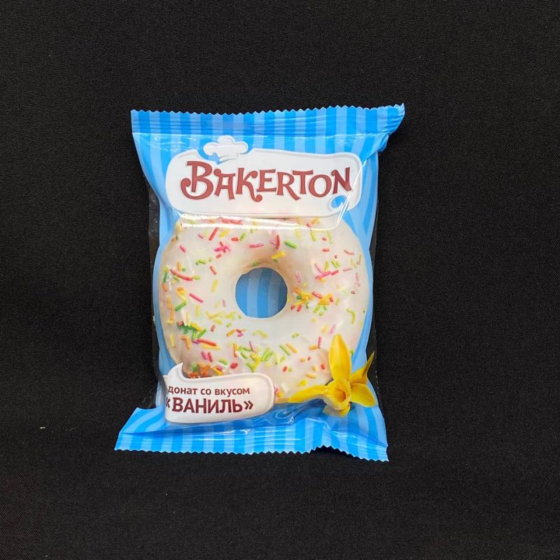 Донат глазированный "Ваниль" с ароматом ванили, 58 гр, шт.
